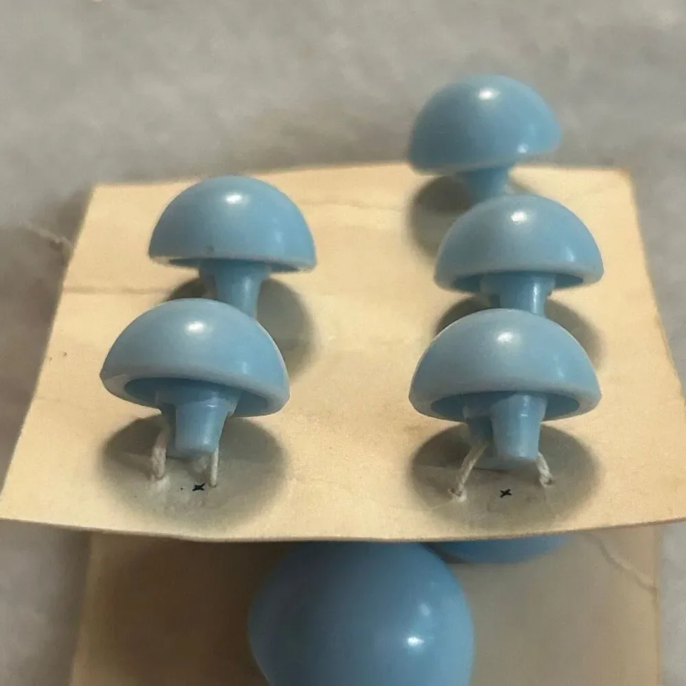 Vintage Baby Blue Dome Buttons
